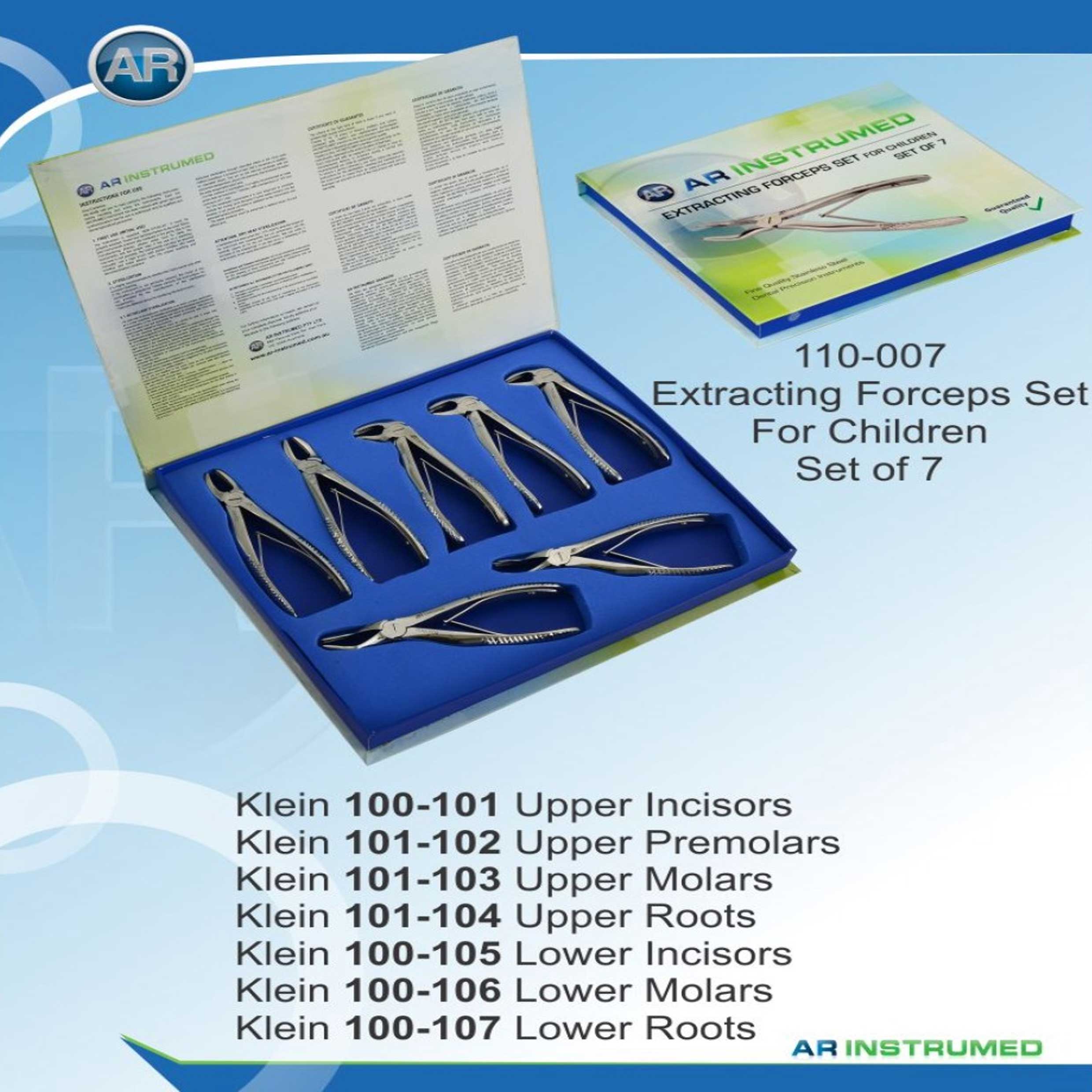 فورسپس اطفال فنردار ست 7 عددی (AR Instrumed)