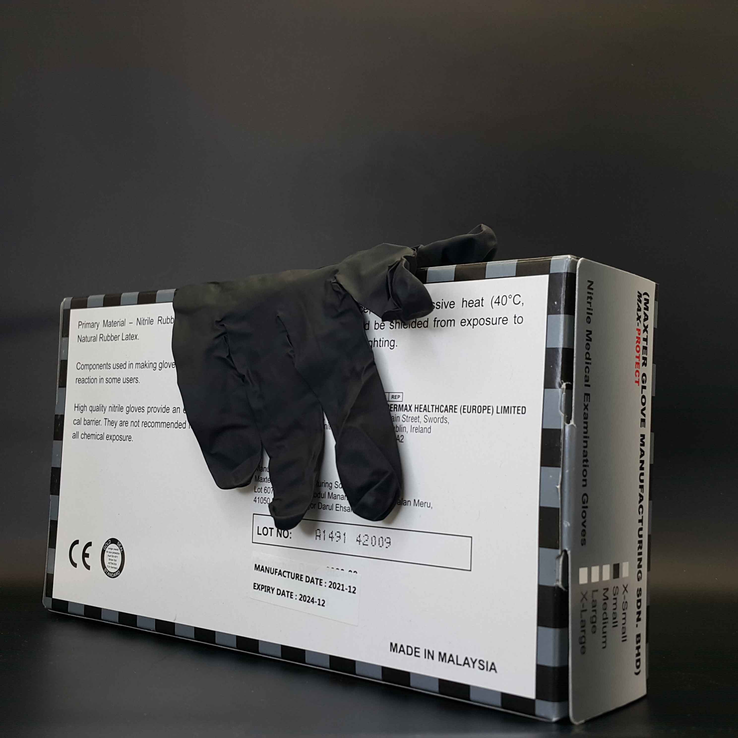 دستکش نیتریل مشکی مکس پروتکت