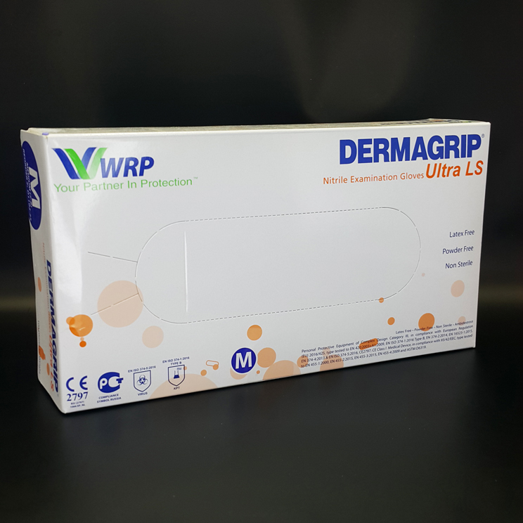 دستکش نیتریل آبی درماگریپ