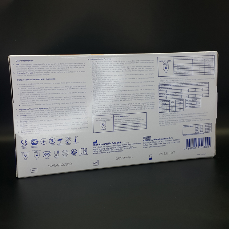 دستکش نیتریل آبی درماگریپ - 2