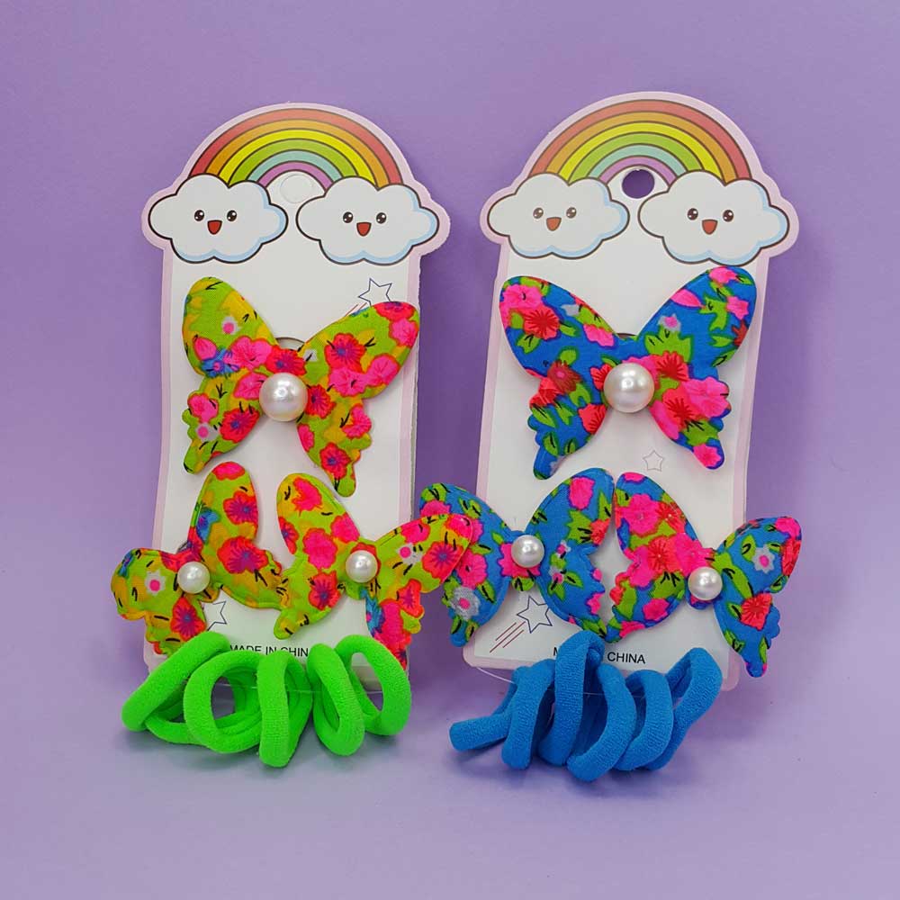 ست کش مو پروانه گلدار