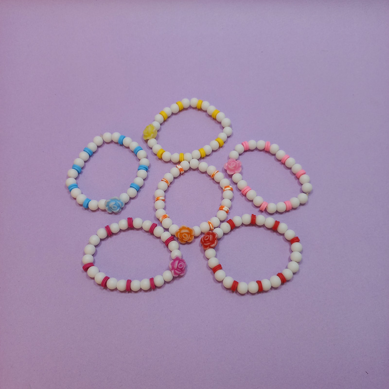 دستبند مهره ای گل - 4