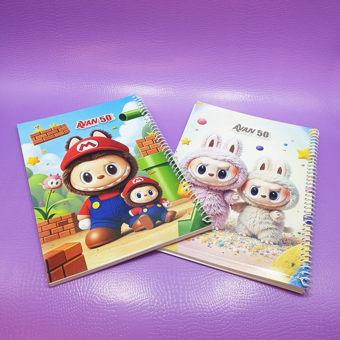 دفتر نقاشی فنری لبوبو 50برگ📚 - 2