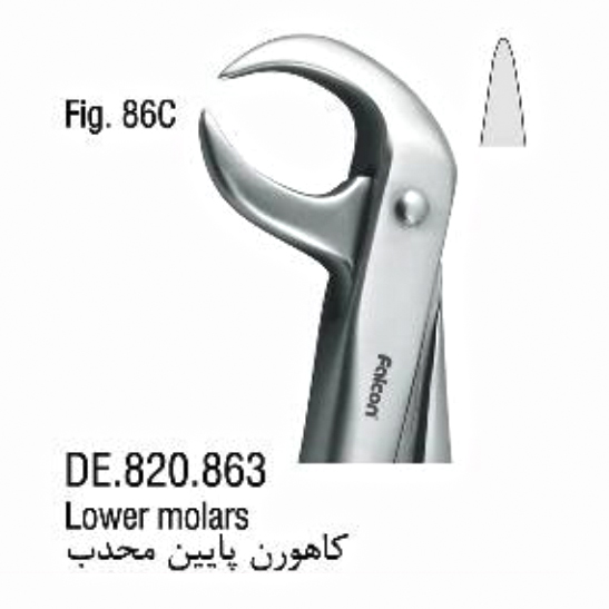 فورسپس آناتومیک کاهورن پایین محدب- فالکن