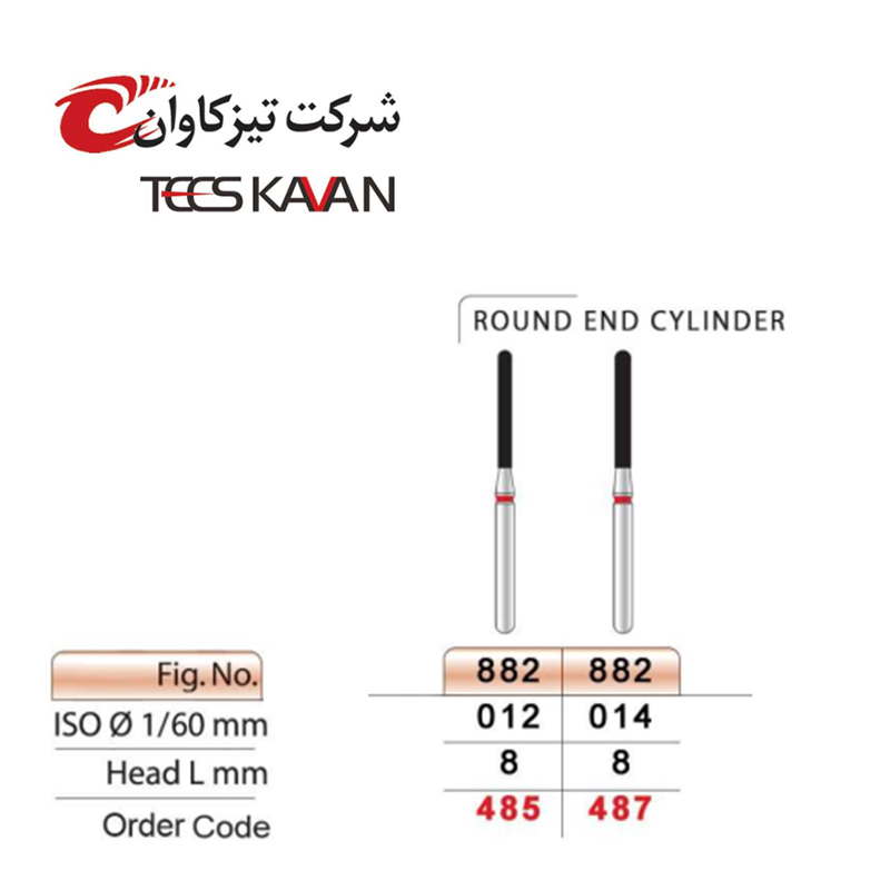 فرز الماسی کانتور روکش استوانه ای با انتهای گرد قرمز-10 - 2