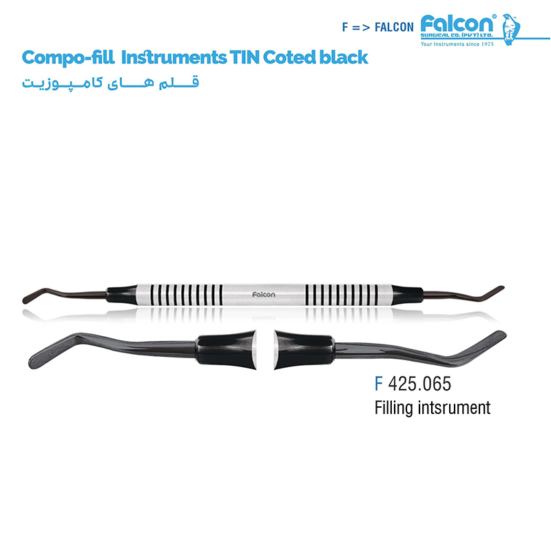 قلم کامپوزیت فیلینگ تیتانیومی مشکی بزرگ- فالکن