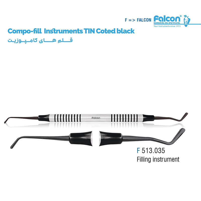 قلم کامپوزیت فیلینگ تیتانیومی مشکی کوچک- فالکن