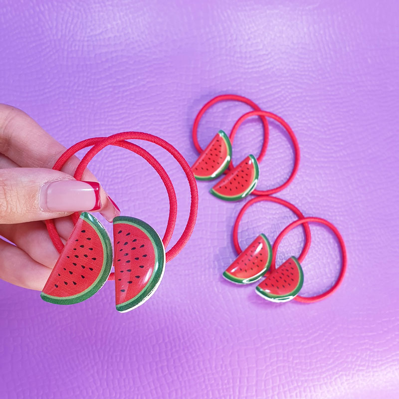 کش مو هندوانه رزینی (2 عددی)🍉 - 2