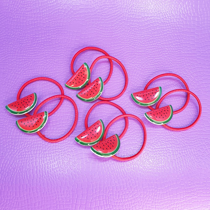 کش مو هندوانه رزینی (2 عددی)🍉 - 4