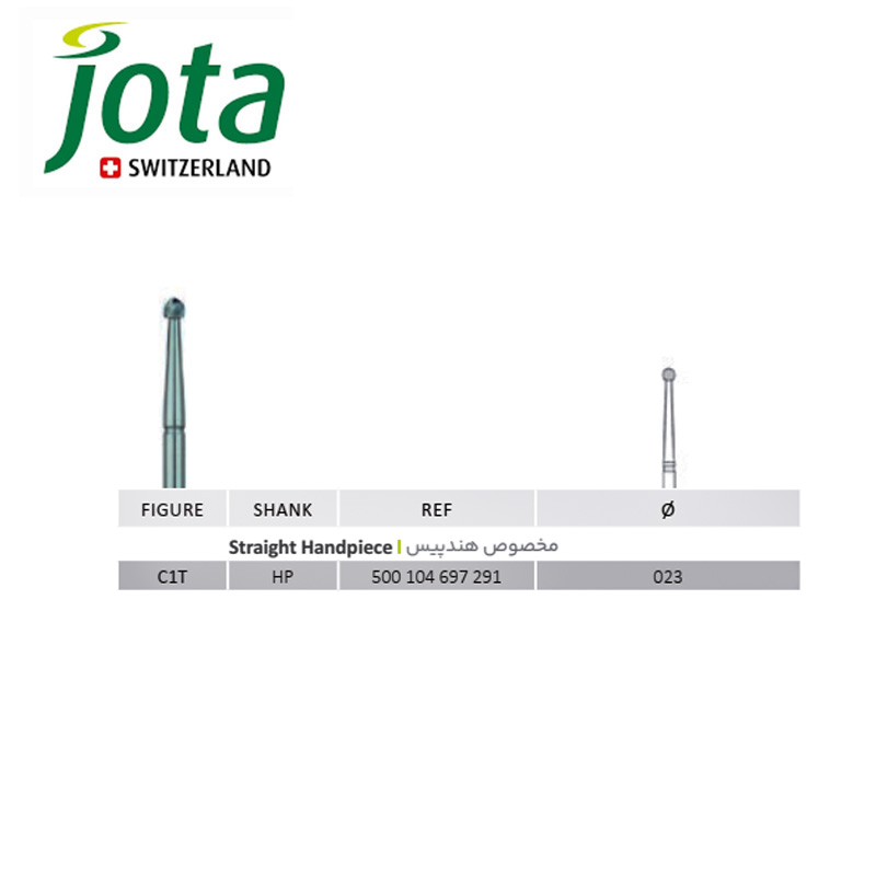 فرز جراحی کارباید هندپیس تنگستن برش ایمپلنت، گردن بلند - C1T - جوتا