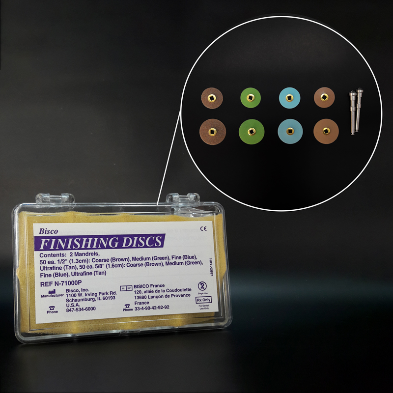 کیت دیسک پرداخت کامپوزیت مرکزدار  4 رنگ کوچک و بزرگ 400 عددی با ماندرل بیسکو