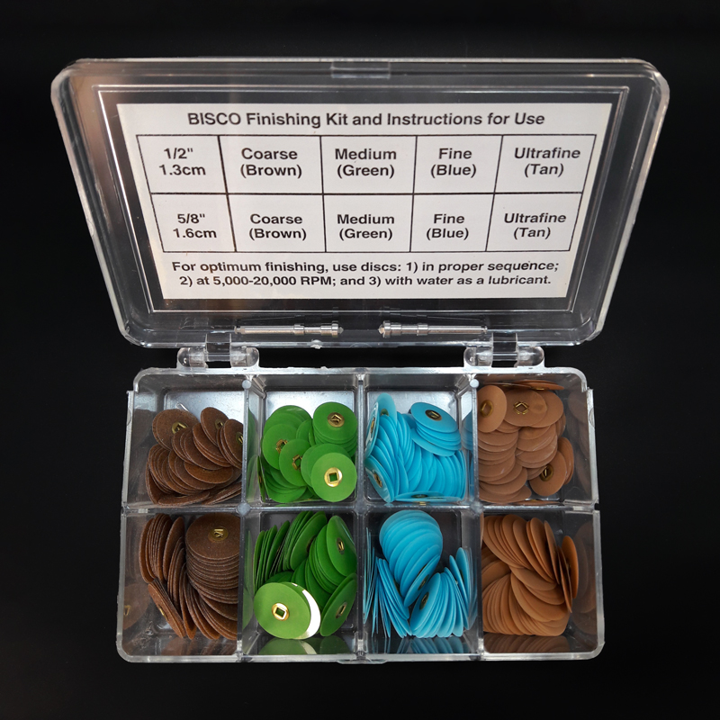 کیت دیسک پرداخت کامپوزیت مرکزدار  4 رنگ کوچک و بزرگ 400 عددی با ماندرل بیسکو - 2