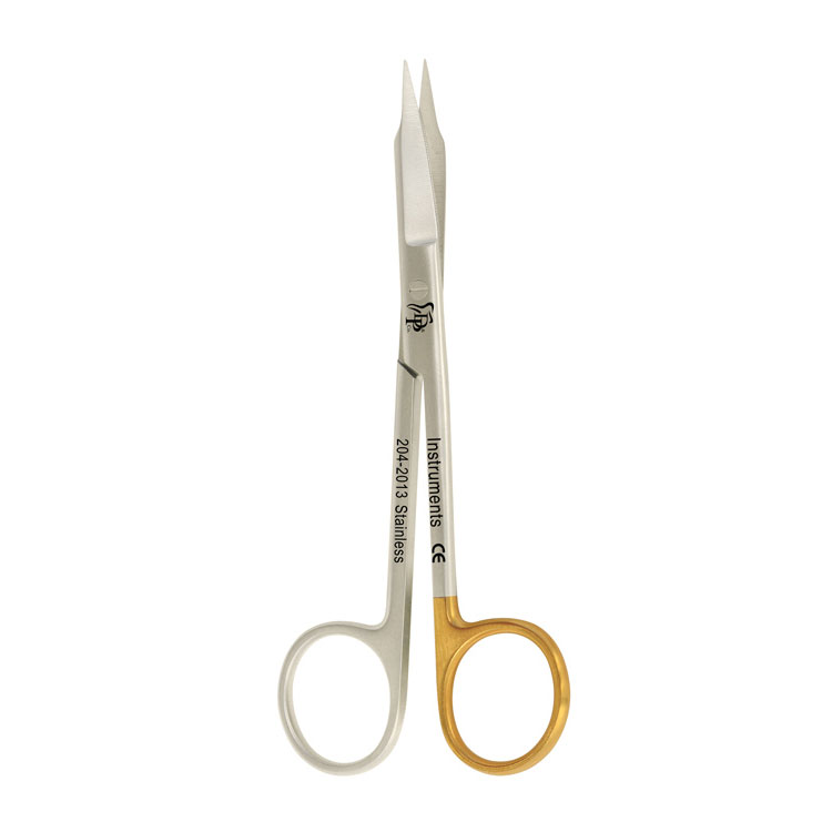 قیچی جراحی خمیده دنده ای دسته طلایی- دناپویا